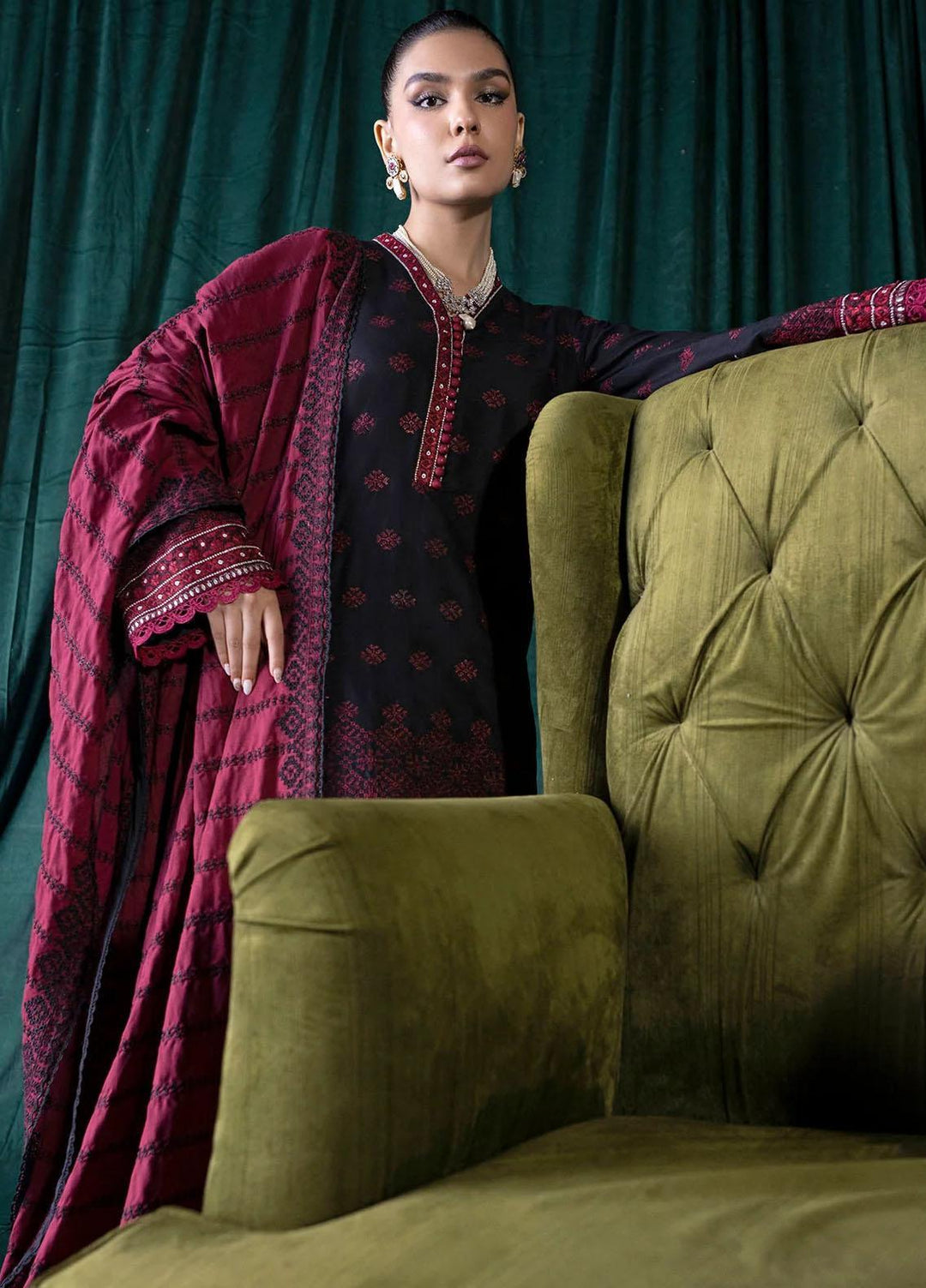 Jehan By Motifz Embroidered Khaddar Suits Unstitched 3 Piece MT23J 4353 Petra - Winter Collection