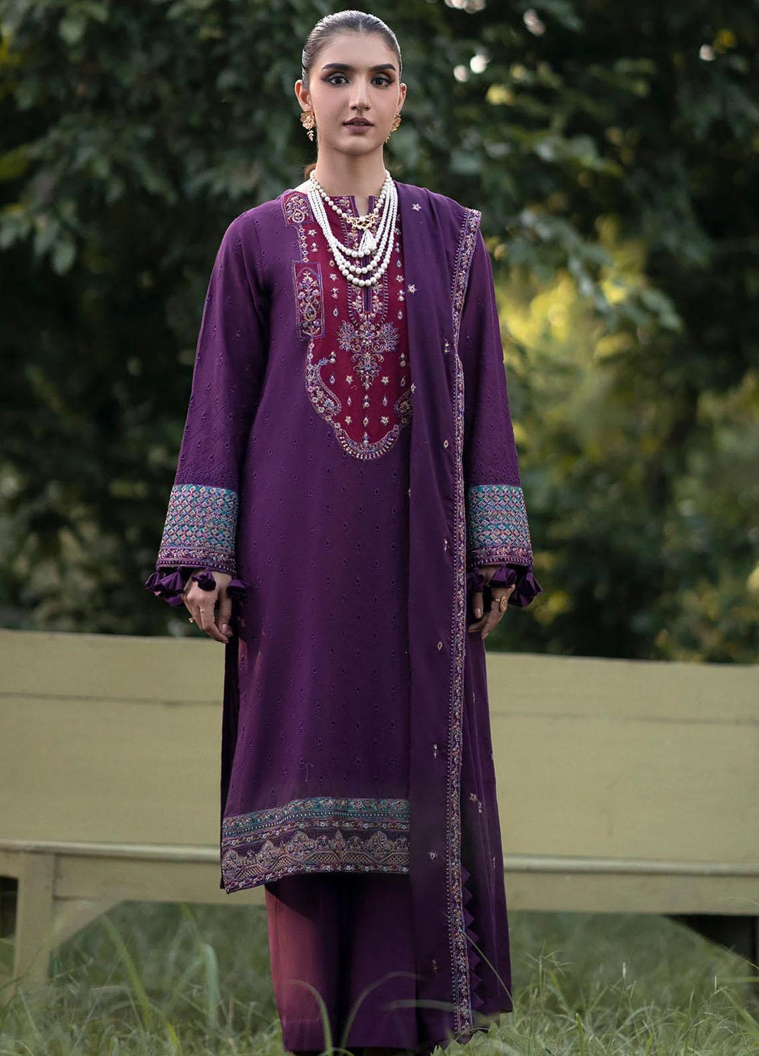 Jehan By Motifz Embroidered Khaddar Suits Unstitched 3 Piece MT23J 4356 Ziva - Winter Collection