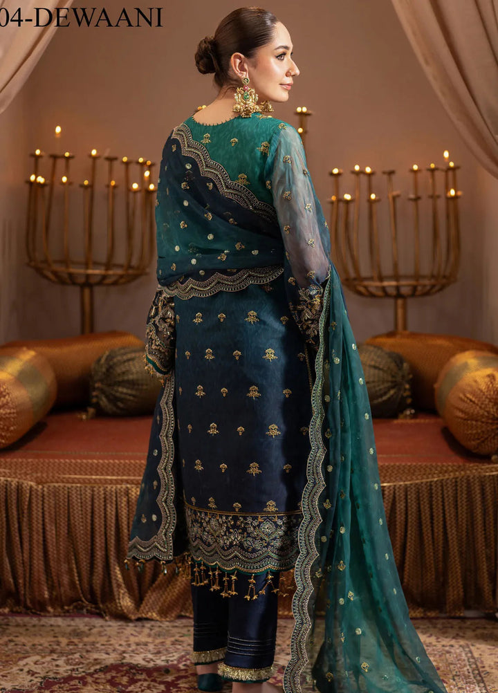 Jhalak by Alizeh Embroidered Chiffon Suit Unstitched 3 Piece AFB24J D-04 Deewani - Festive Collection