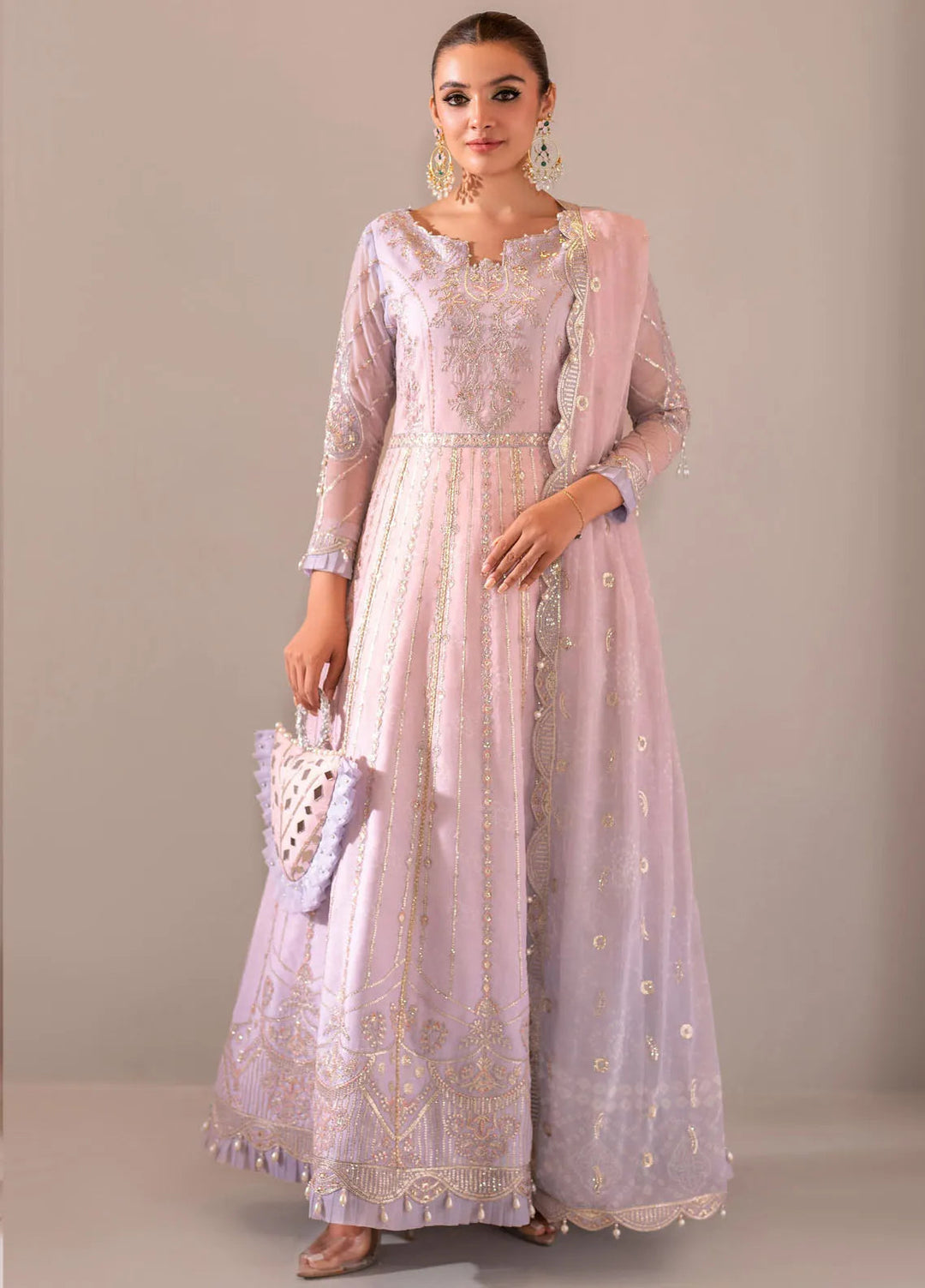 Jhalak by Alizeh Embroidered Chiffon Suit Unstitched 3 Piece AFB24J D-05 Parinaaz - Festive Collection