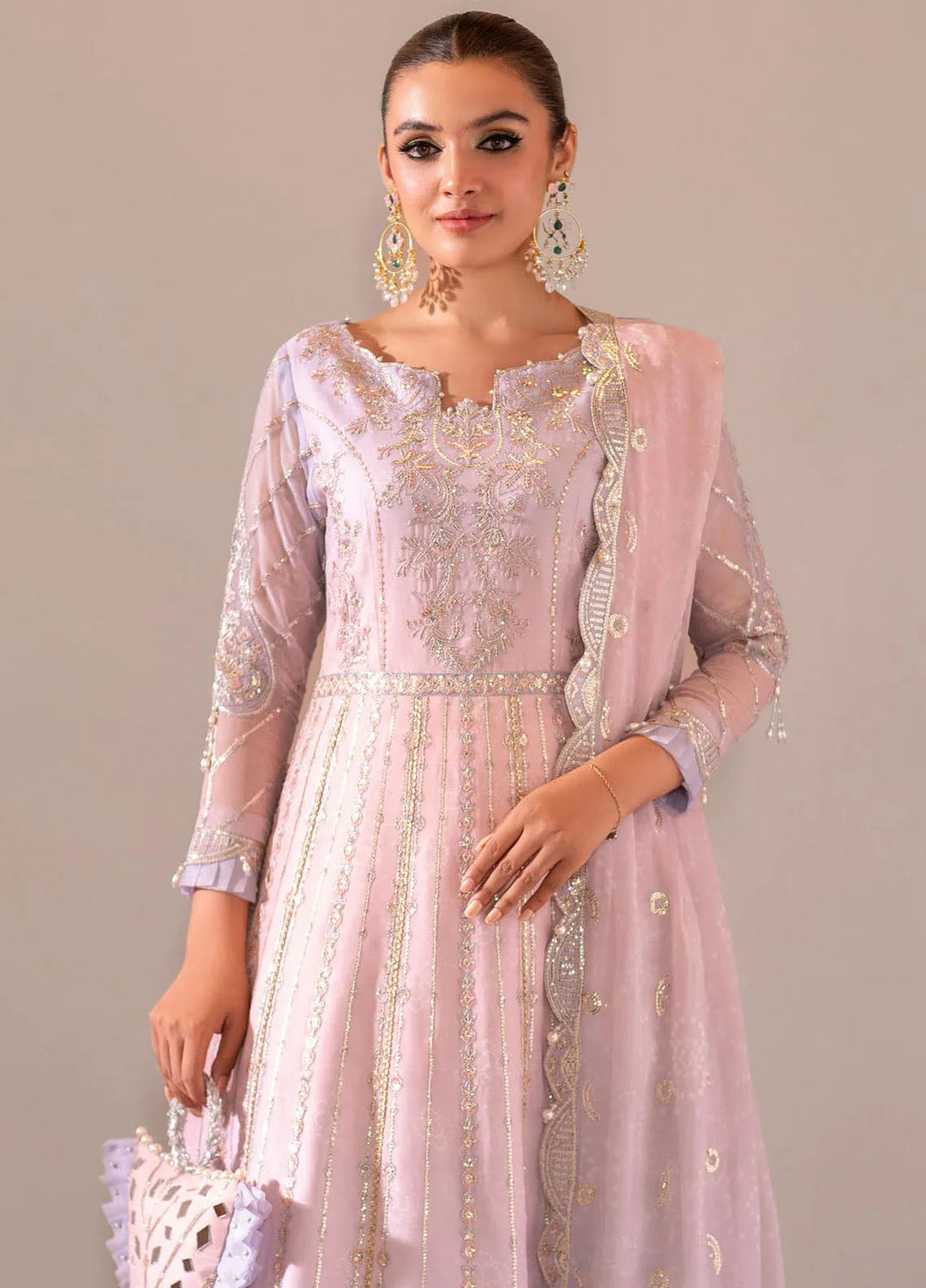 Jhalak by Alizeh Embroidered Chiffon Suit Unstitched 3 Piece AFB24J D-05 Parinaaz - Festive Collection