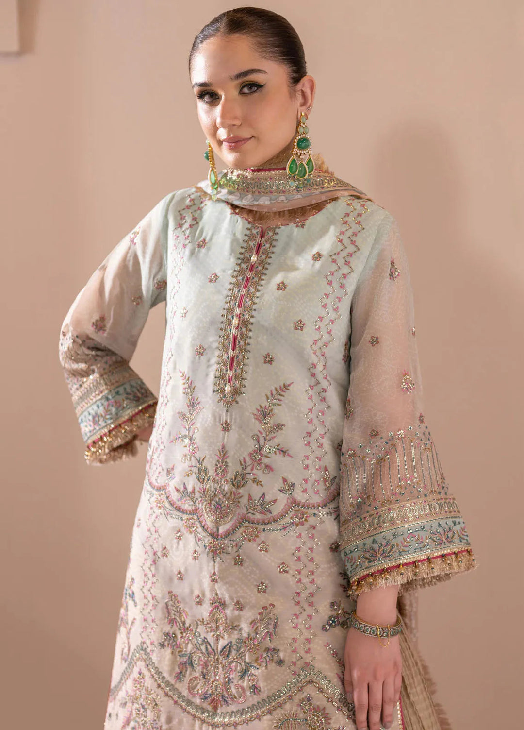 Jhalak by Alizeh Embroidered Chiffon Suit Unstitched 3 Piece AFB24J D-07 Pakiza - Festive Collection