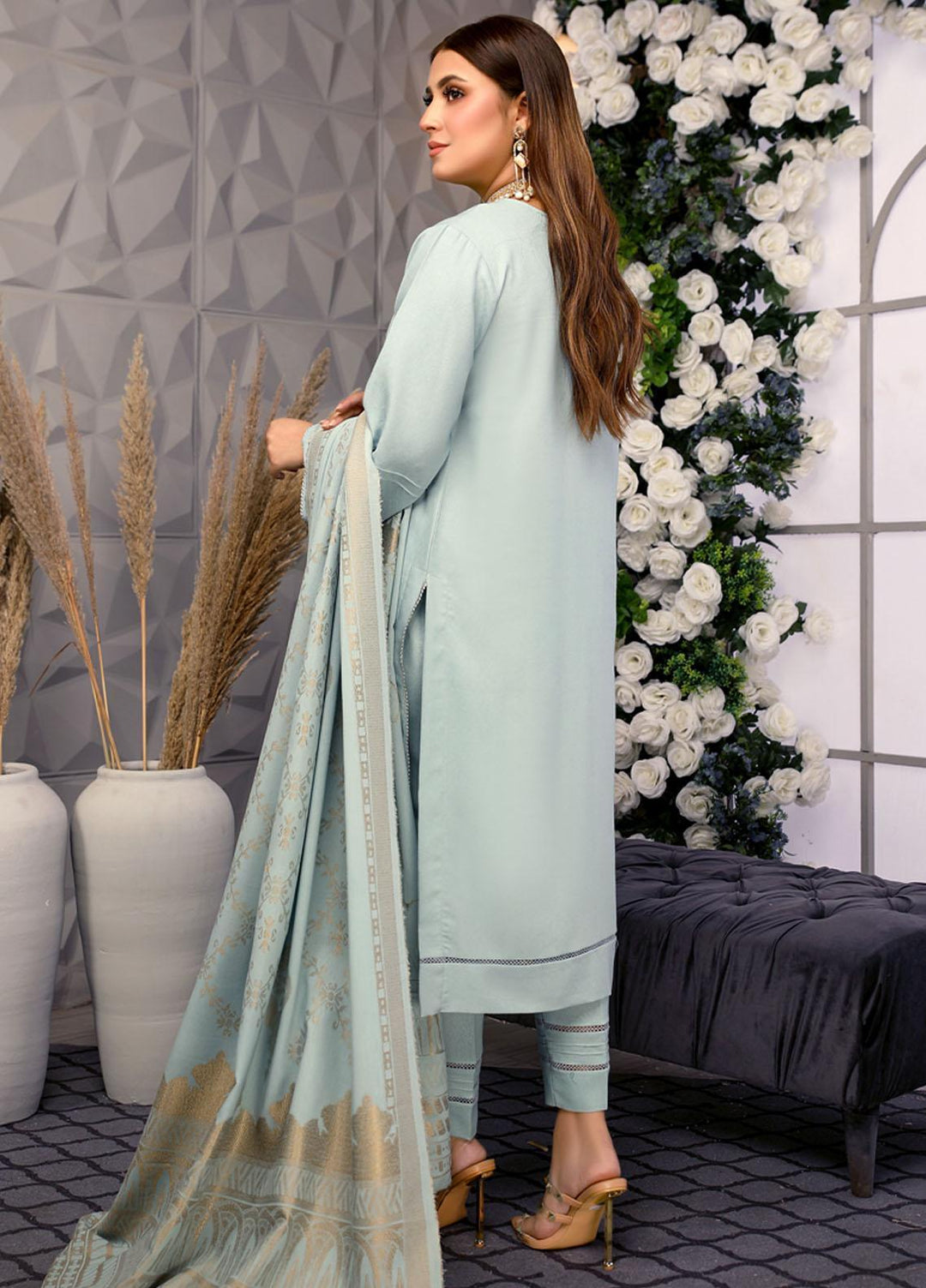 Jhalak By Humdum Embroidered Karandi Suits Unstitched 3 Piece HD23JH D-01 - Winter Collection