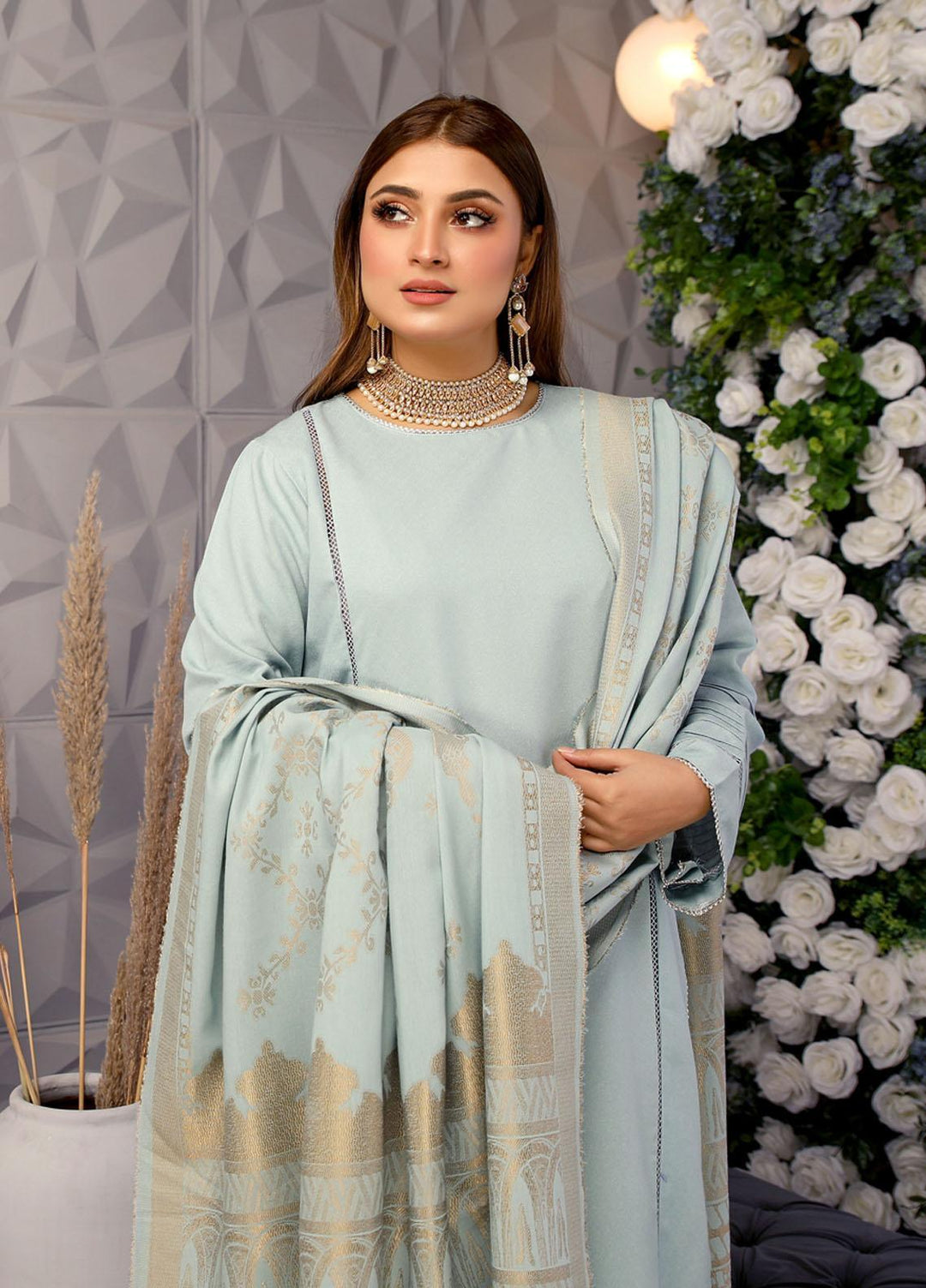 Jhalak By Humdum Embroidered Karandi Suits Unstitched 3 Piece HD23JH D-01 - Winter Collection