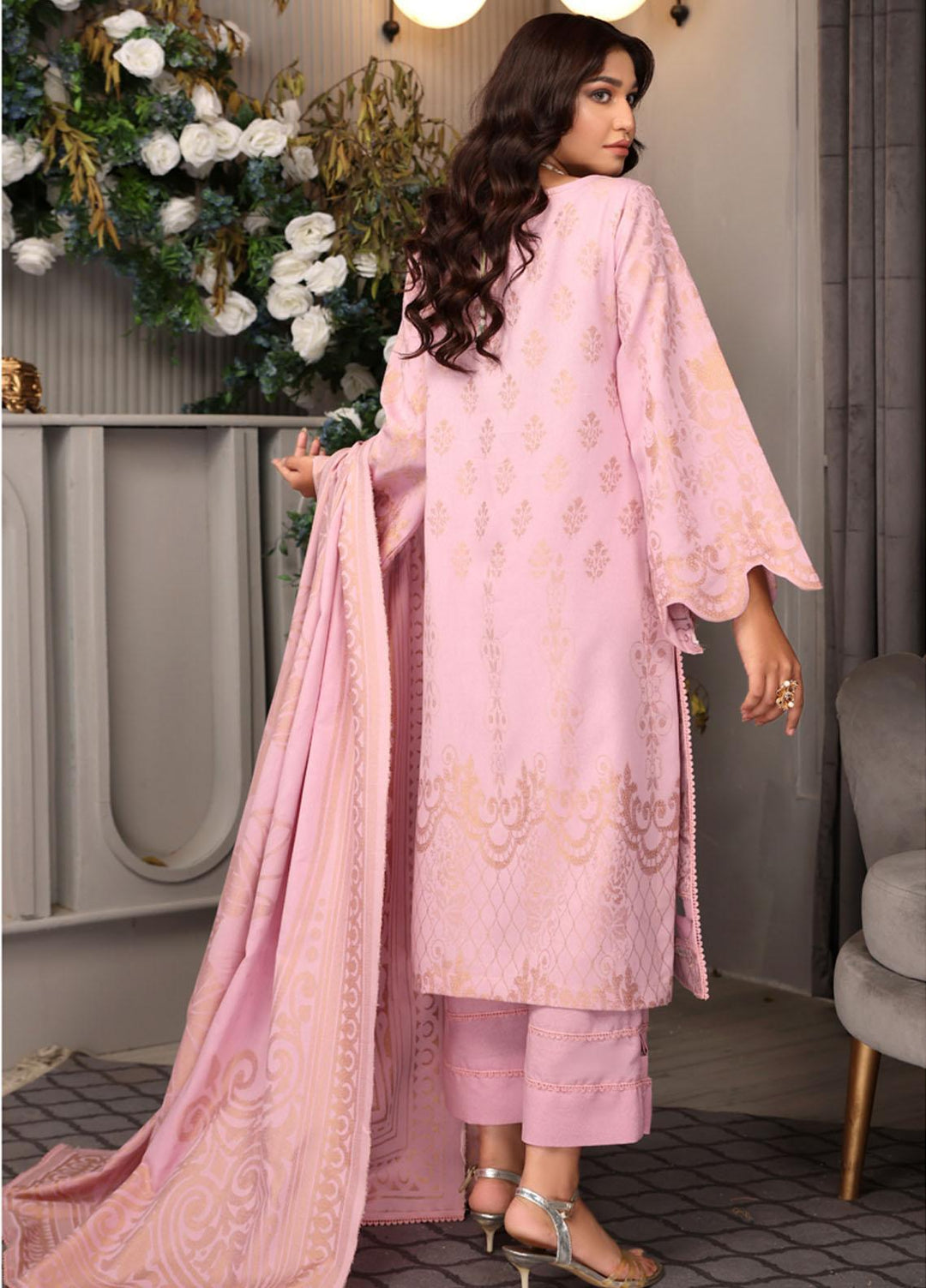 Jhalak By Humdum Embroidered Karandi Suits Unstitched 3 Piece HD23JH D-02 - Winter Collection