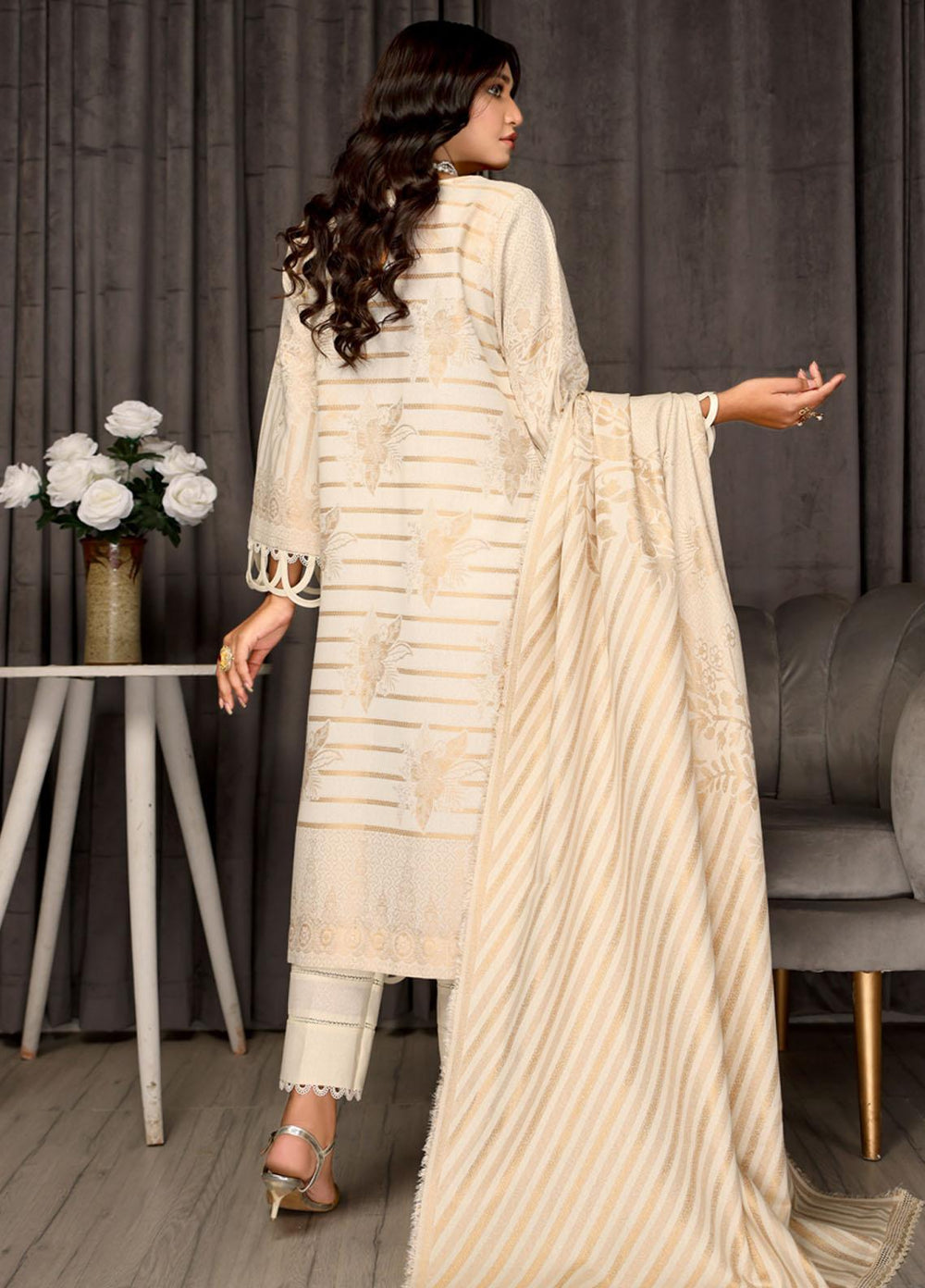 Jhalak By Humdum Embroidered Karandi Suits Unstitched 3 Piece HD23JH D-03 - Winter Collection
