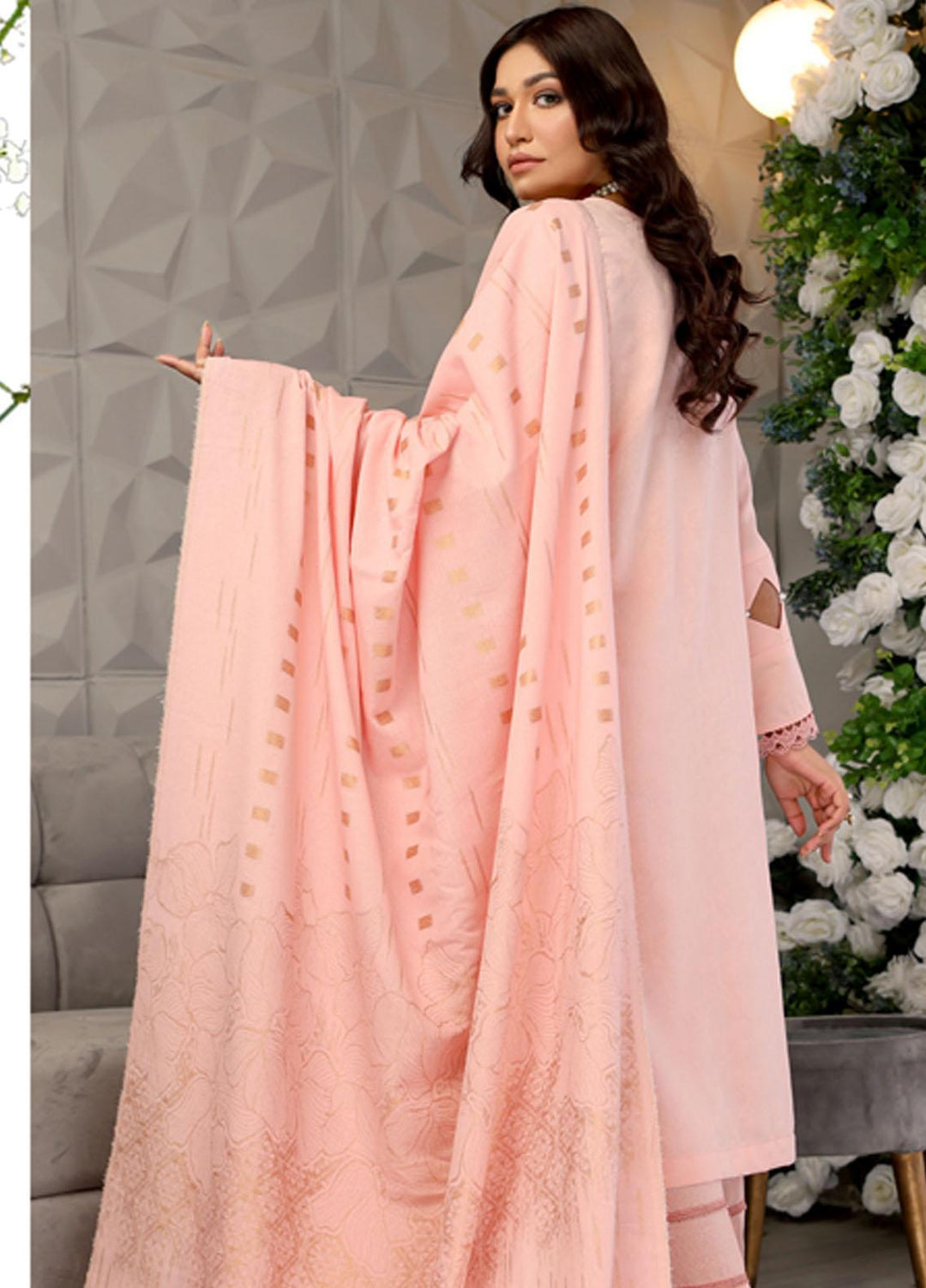 Jhalak By Humdum Embroidered Karandi Suits Unstitched 3 Piece HD23JH D-04 - Winter Collection