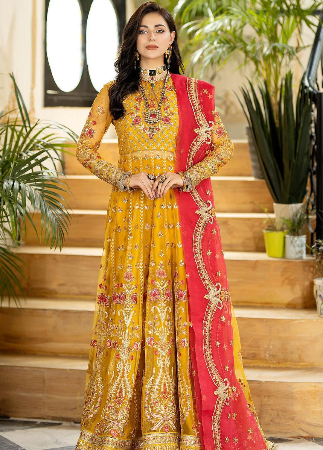 Jhalak By Imrozia Premium Embroidered Net Suits Unstitched 3 Piece IMP23JH I-182 Aafreen - Luxury Collection