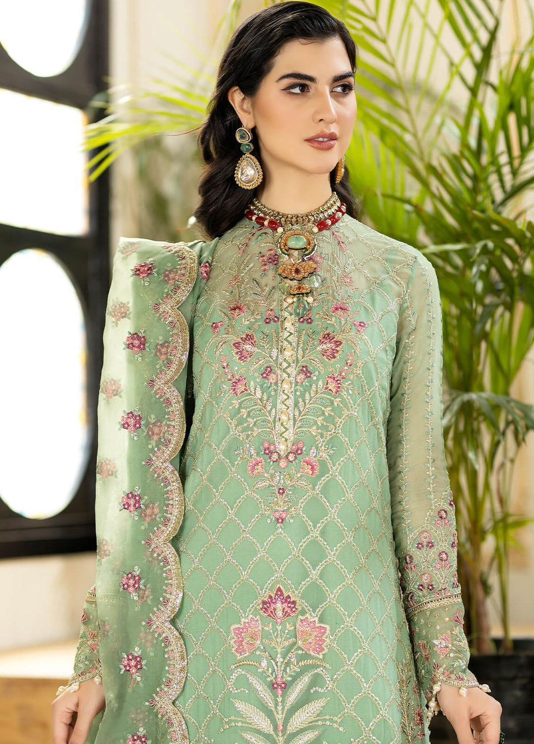 Jhalak By Imrozia Premium Embroidered Chiffon Suits Unstitched 3 Piece IMP23JH I-183 Justajoo - Luxury Collection
