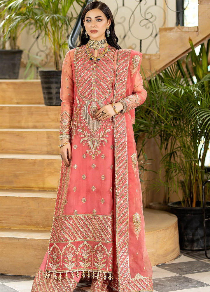 Jhalak By Imrozia Premium Embroidered Organza Suits Unstitched 3 Piece IMP23JH I-187 Ulfat - Luxury Collection