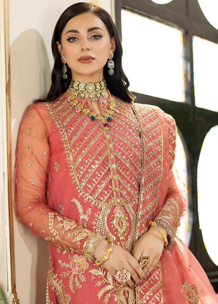 Jhalak By Imrozia Premium Embroidered Organza Suits Unstitched 3 Piece IMP23JH I-187 Ulfat - Luxury Collection