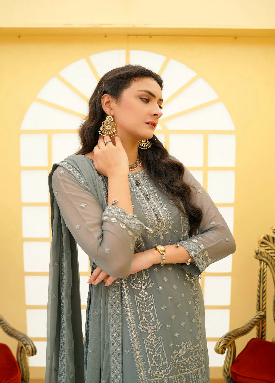 Jhankar By Zohan Ateeq Pret Embroidered Chiffon 3 Piece Suit Abeeha