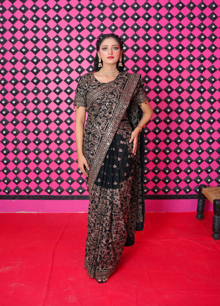 Jhankar By Zohan Ateeq Pret Embroidered Chiffon Saree Abrish