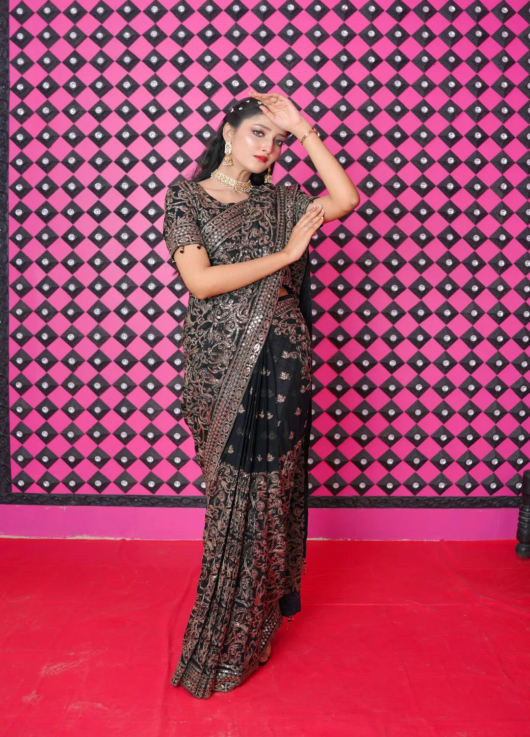 Jhankar By Zohan Ateeq Pret Embroidered Chiffon Saree Abrish