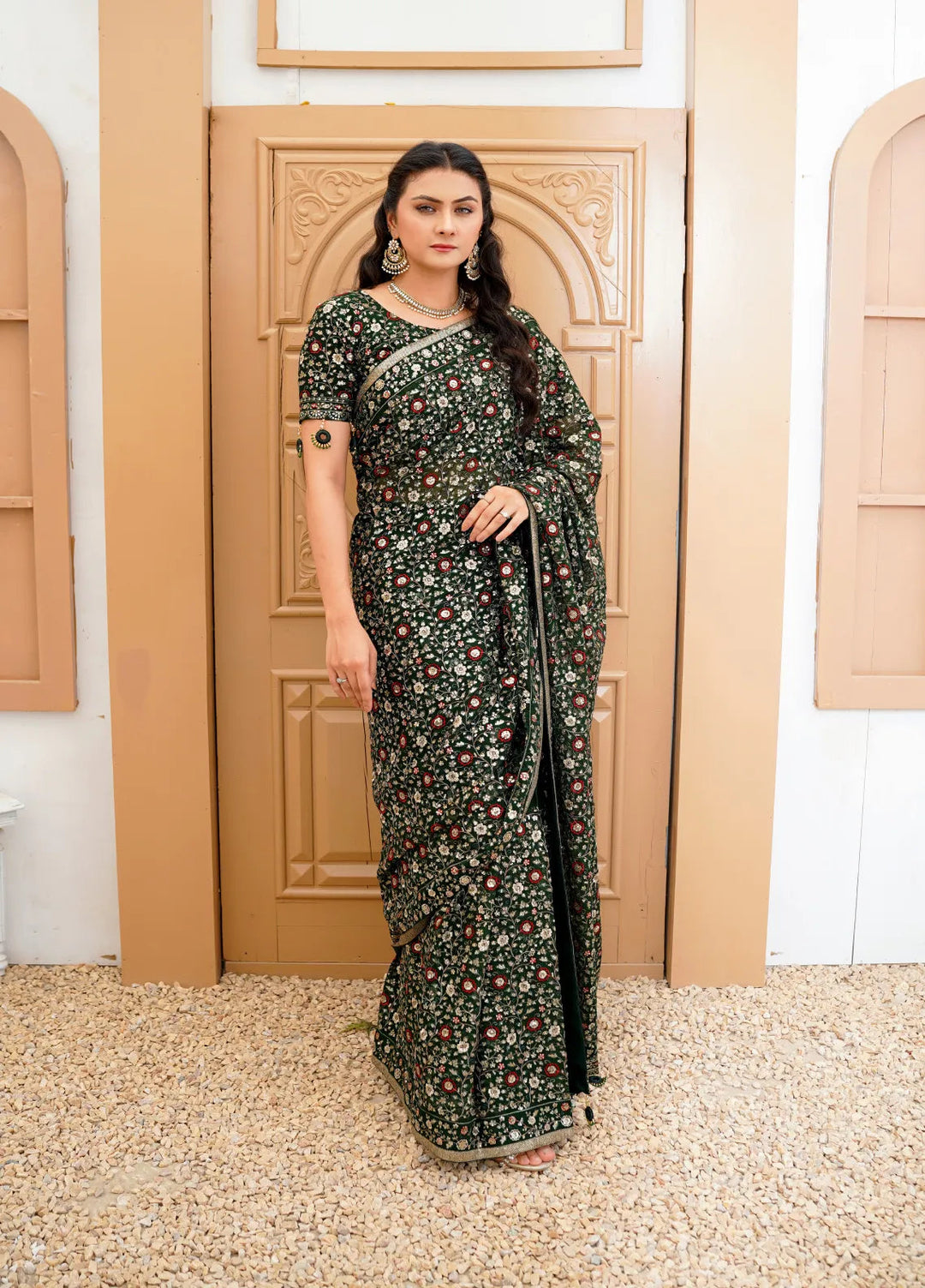 Jhankar By Zohan Ateeq Pret Embroidered Chiffon Saree Sara