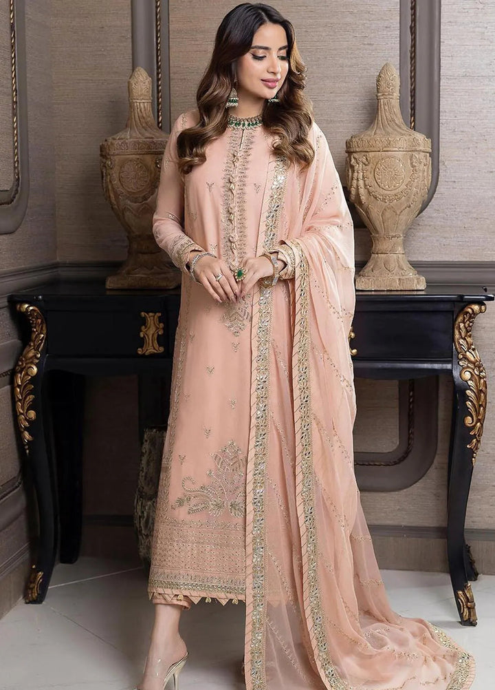 Jhilmil By Asim Jofa Embroidered Chiffon Unstitched Suit 3 Piece AJ23JM AJJM-04 - Festive Collection