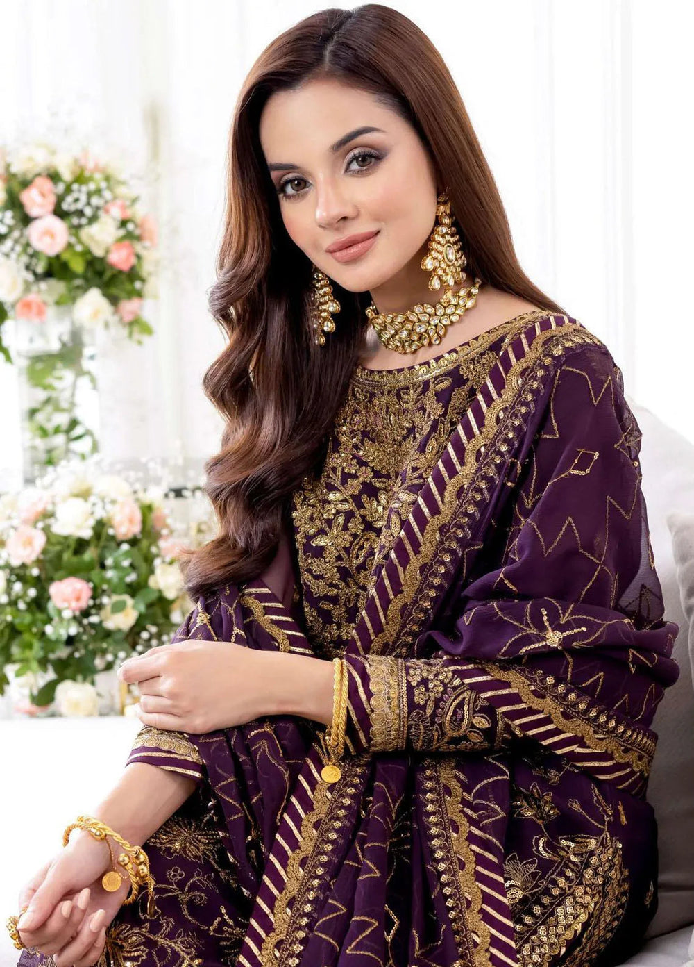 Jhilmil By Asim Jofa Embroidered Chiffon Unstitched Suit 3 Piece AJ23JM AJJM-06 - Festive Collection