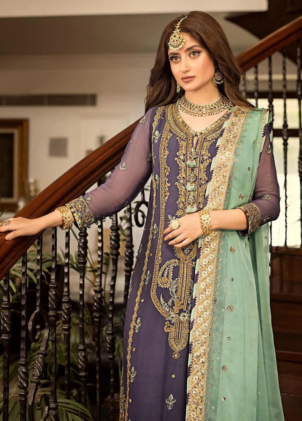 Jhilmil By Asim Jofa Embroidered Chiffon Unstitched Suit 3 Piece AJ23JM AJJM-09 - Festive Collection