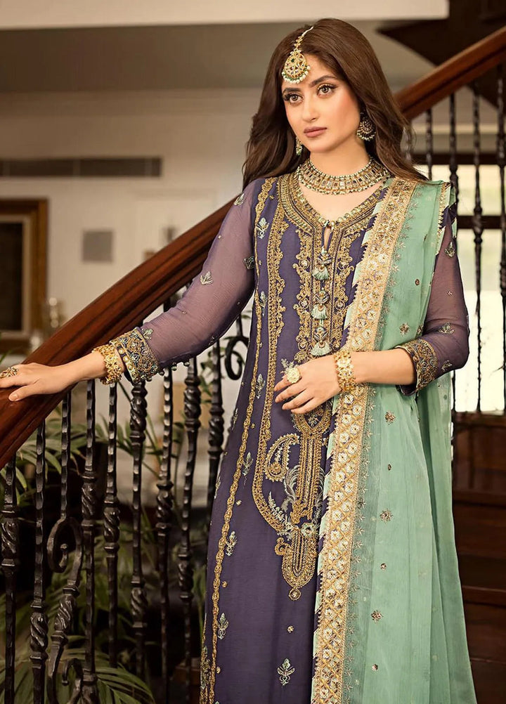 Jhilmil By Asim Jofa Embroidered Chiffon Unstitched Suit 3 Piece AJ23JM AJJM-09 - Festive Collection