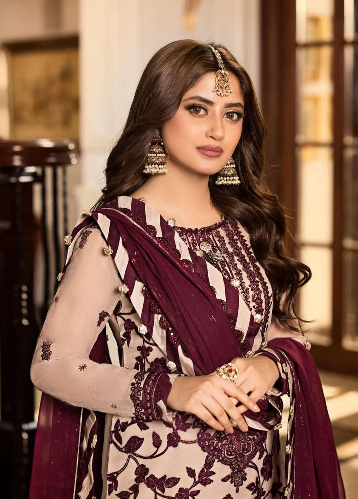 Jhilmil By Asim Jofa Embroidered Chiffon Unstitched Suit 3 Piece AJ23JM AJJM-11 - Festive Collection
