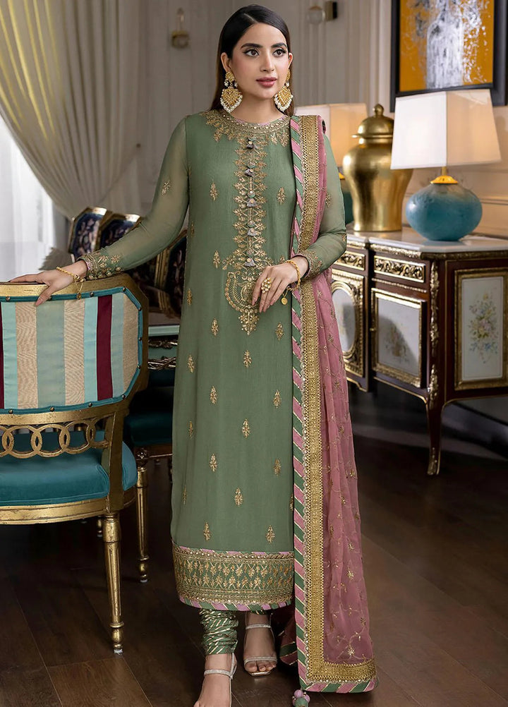 Jhilmil By Asim Jofa Embroidered Chiffon Unstitched Suit 3 Piece AJ23JM AJJM-19 - Festive Collection