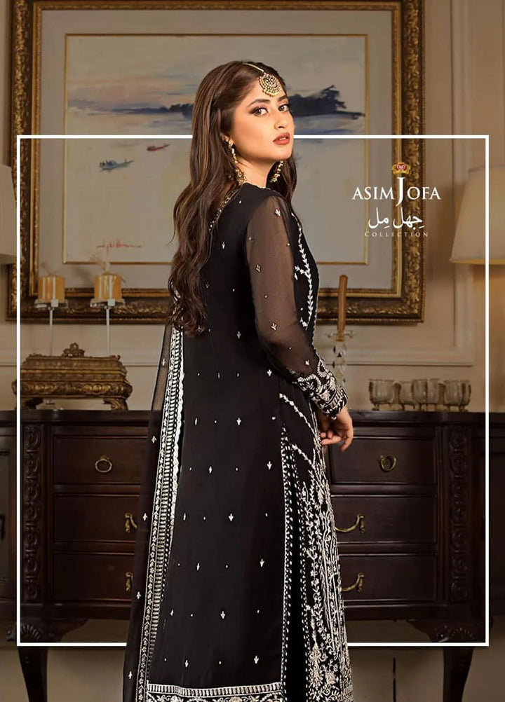 Jhilmil By Asim Jofa Embroidered Chiffon Unstitched Suit 3 Piece AJ23JM AJJM-21 - Festive Collection