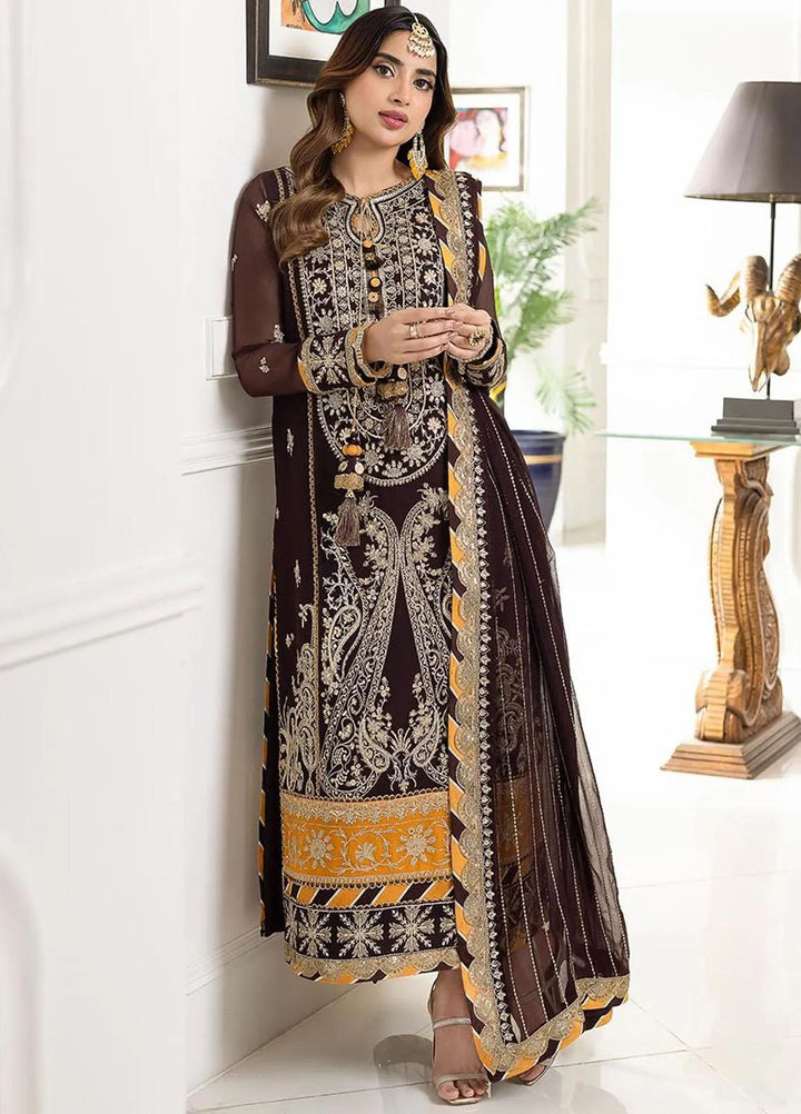 Jhilmil By Asim Jofa Embroidered Chiffon Unstitched Suit 3 Piece AJ23JM AJJM-22 - Festive Collection