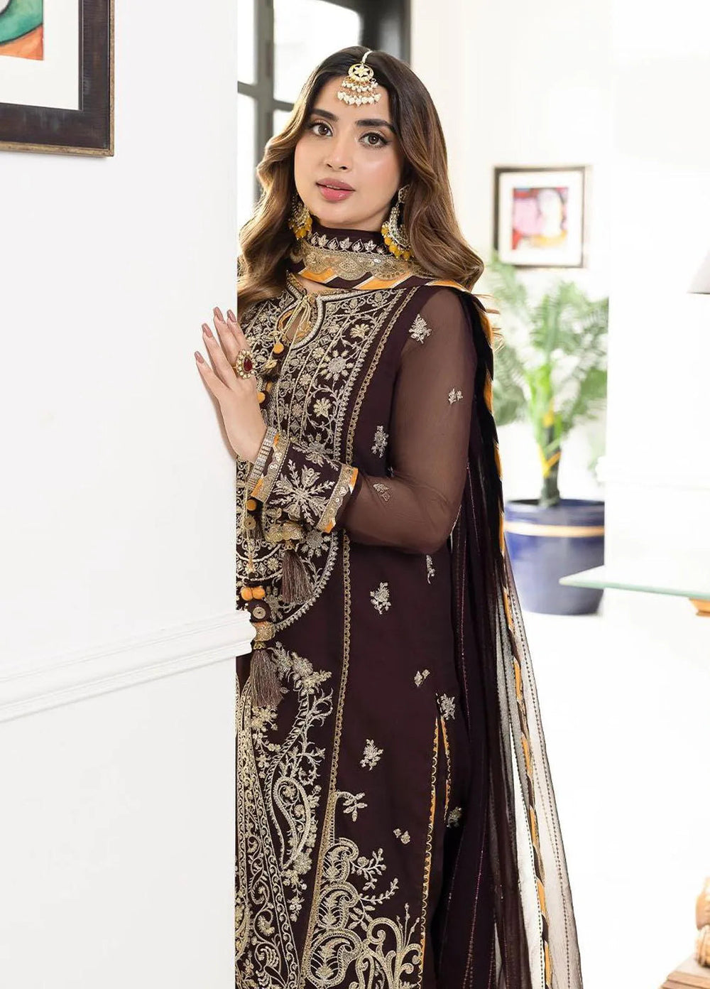 Jhilmil By Asim Jofa Embroidered Chiffon Unstitched Suit 3 Piece AJ23JM AJJM-22 - Festive Collection