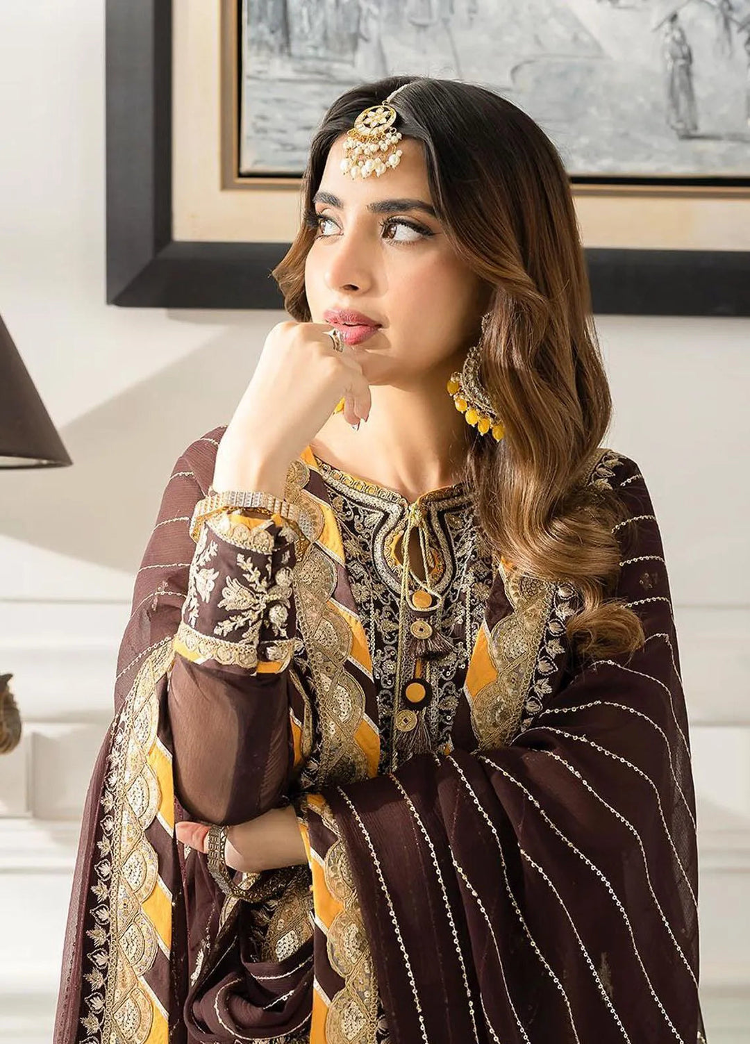 Jhilmil By Asim Jofa Embroidered Chiffon Unstitched Suit 3 Piece AJ23JM AJJM-22 - Festive Collection