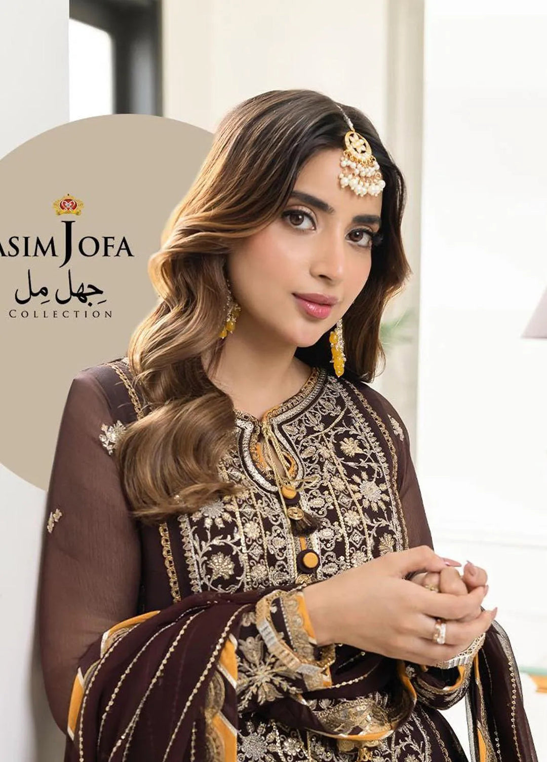 Jhilmil By Asim Jofa Embroidered Chiffon Unstitched Suit 3 Piece AJ23JM AJJM-22 - Festive Collection
