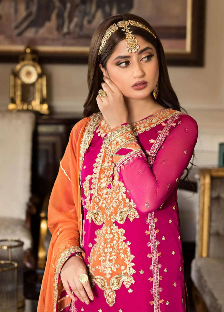 Jhilmil By Asim Jofa Embroidered Chiffon Unstitched Suit 3 Piece AJ23JM AJJM-23 - Festive Collection