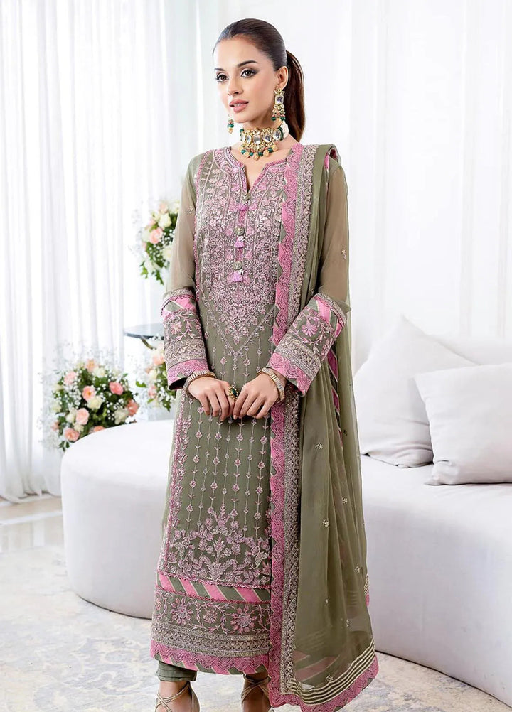 Jhilmil By Asim Jofa Embroidered Chiffon Unstitched Suit 3 Piece AJ23JM AJJM-25 - Festive Collection