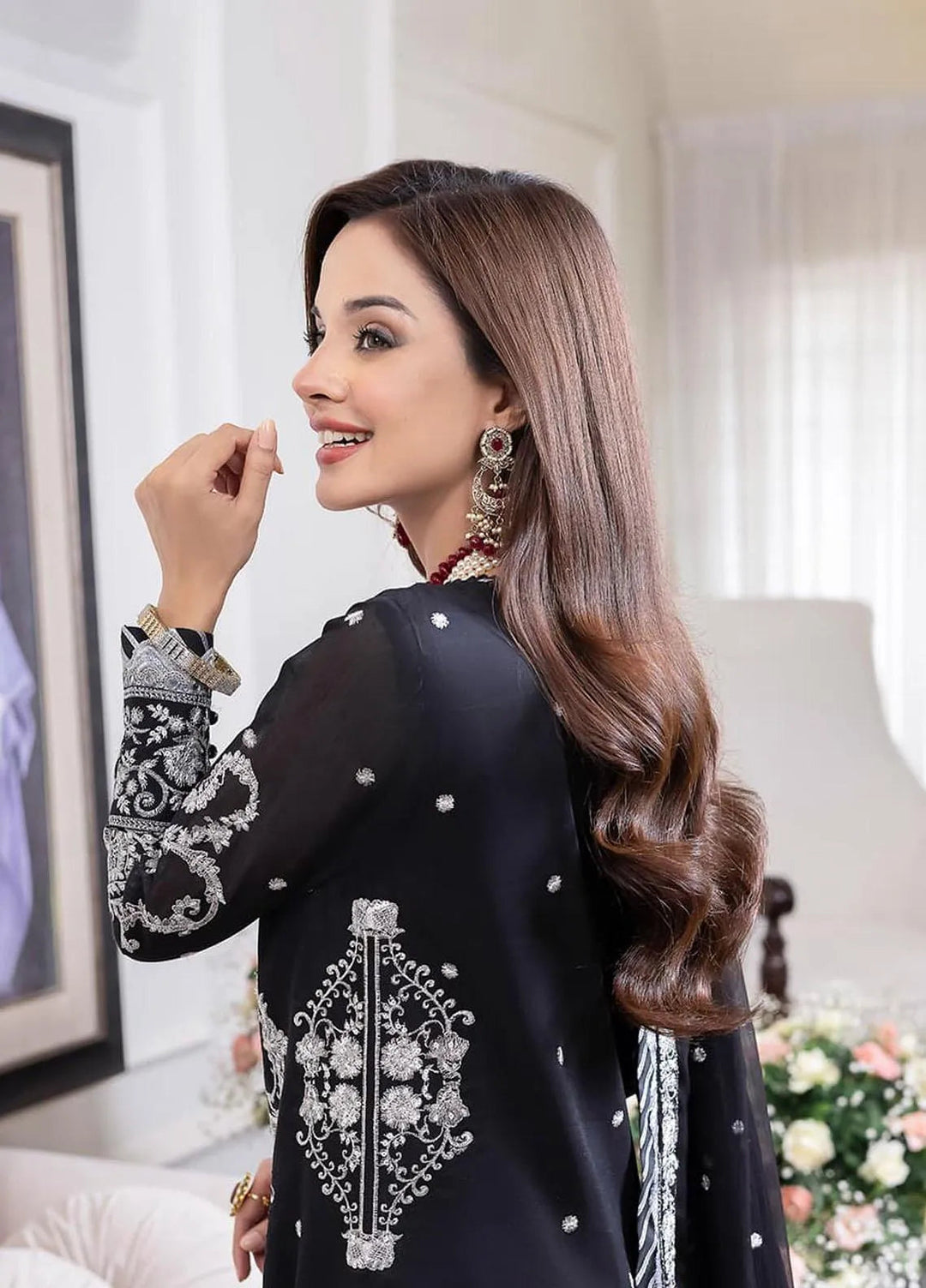 Jhilmil By Asim Jofa Embroidered Cotton Unstitched Suit 3 Piece AJ23JM AJJM-01 - Festive Collection