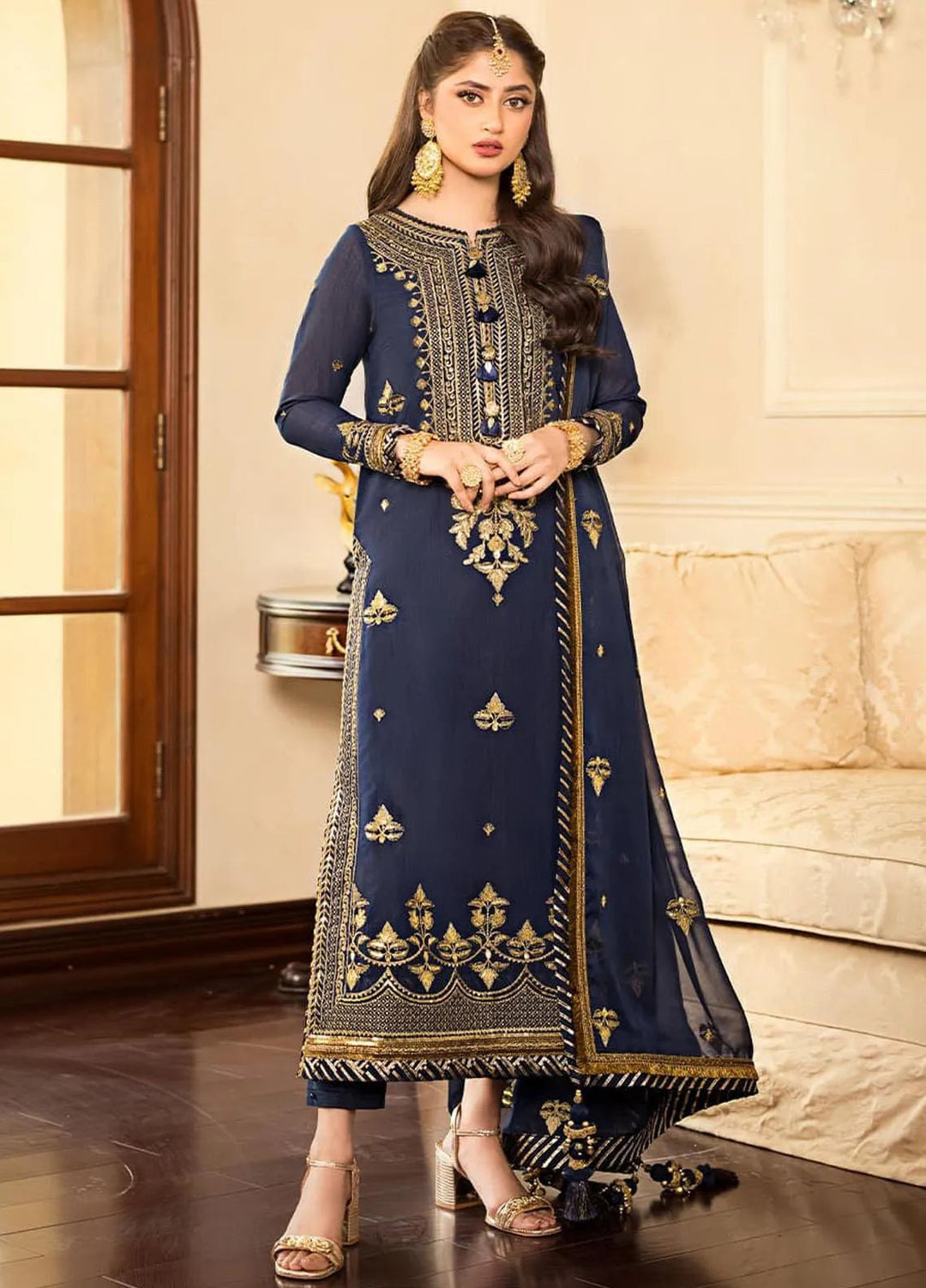 Jhilmil By Asim Jofa Embroidered Cotton Unstitched Suit 3 Piece AJ23JM AJJM-05 - Festive Collection