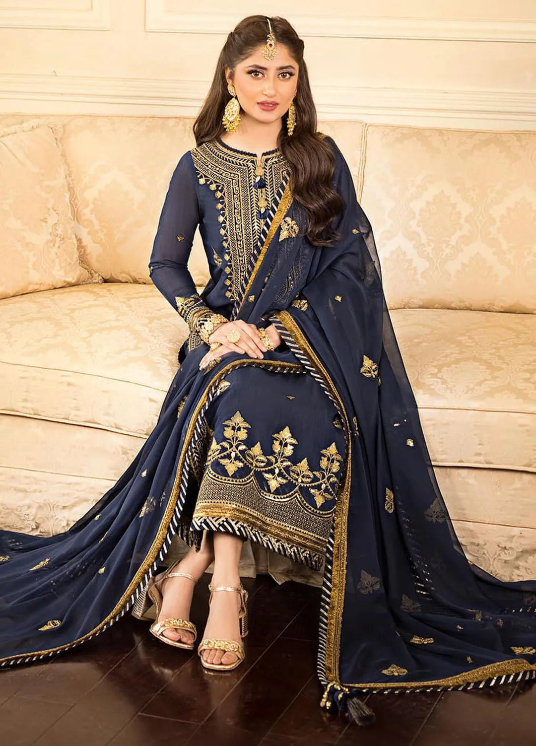 Jhilmil By Asim Jofa Embroidered Cotton Unstitched Suit 3 Piece AJ23JM AJJM-05 - Festive Collection