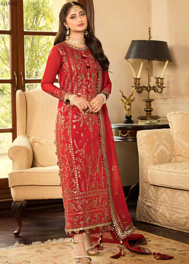Jhilmil By Asim Jofa Embroidered Cotton Unstitched Suit 3 Piece AJ23JM AJJM-07 - Festive Collection