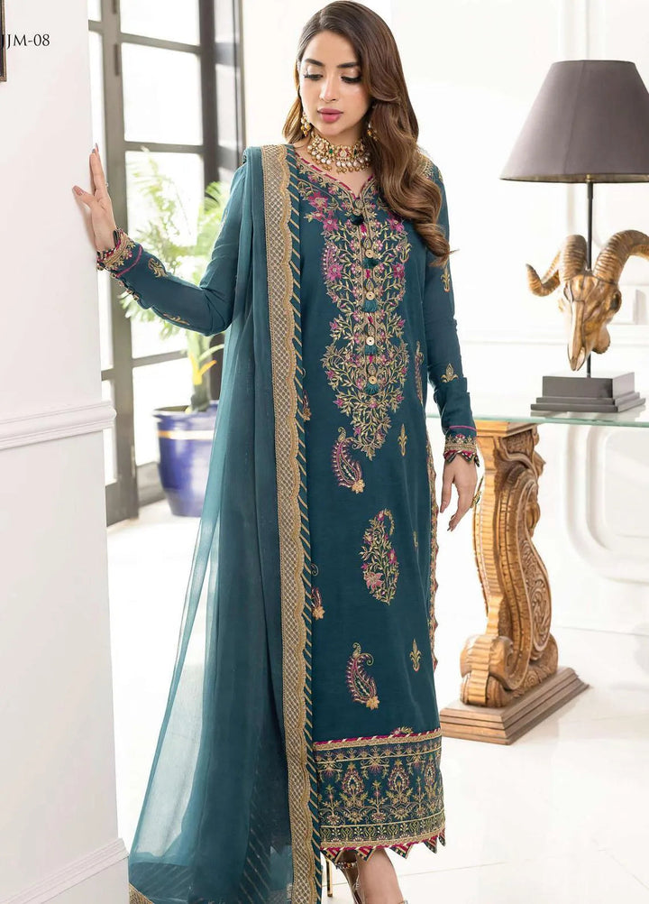 Jhilmil By Asim Jofa Embroidered Cotton Unstitched Suit 3 Piece AJ23JM AJJM-08 - Festive Collection