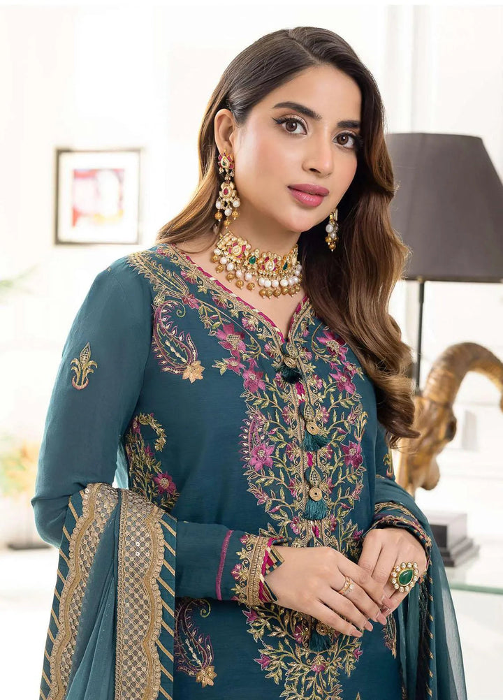 Jhilmil By Asim Jofa Embroidered Cotton Unstitched Suit 3 Piece AJ23JM AJJM-08 - Festive Collection