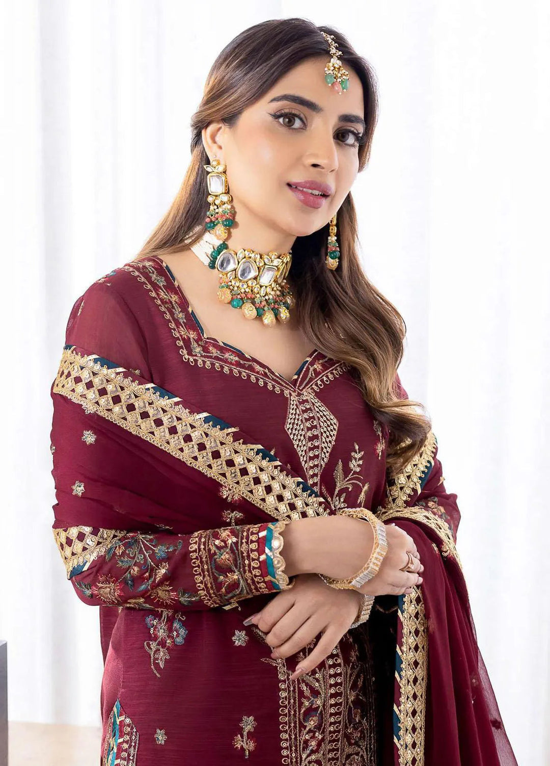 Jhilmil By Asim Jofa Embroidered Cotton Unstitched Suit 3 Piece AJ23JM AJJM-10 - Festive Collection