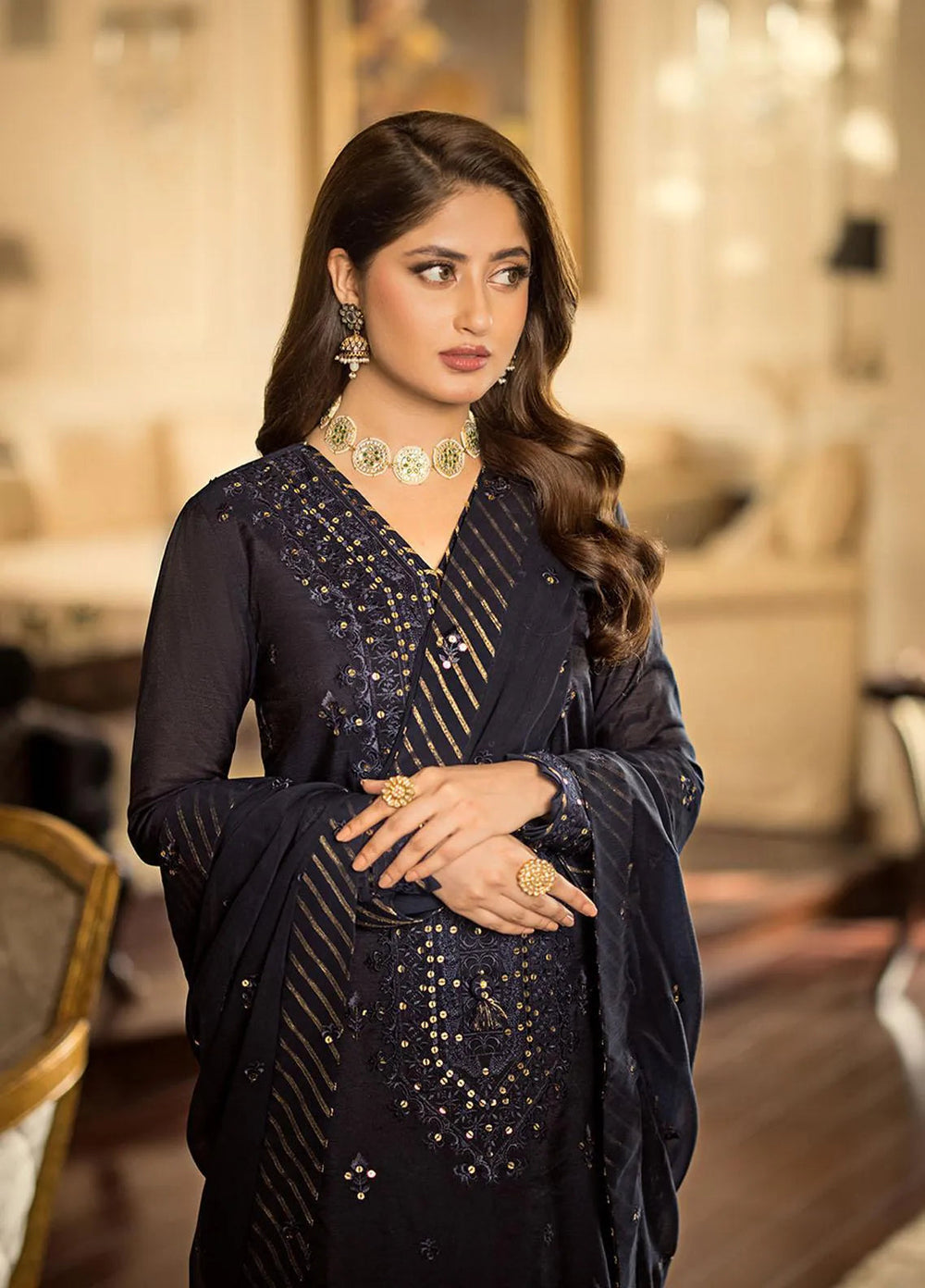 Jhilmil By Asim Jofa Embroidered Cotton Unstitched Suit 3 Piece AJ23JM AJJM-16 - Festive Collection