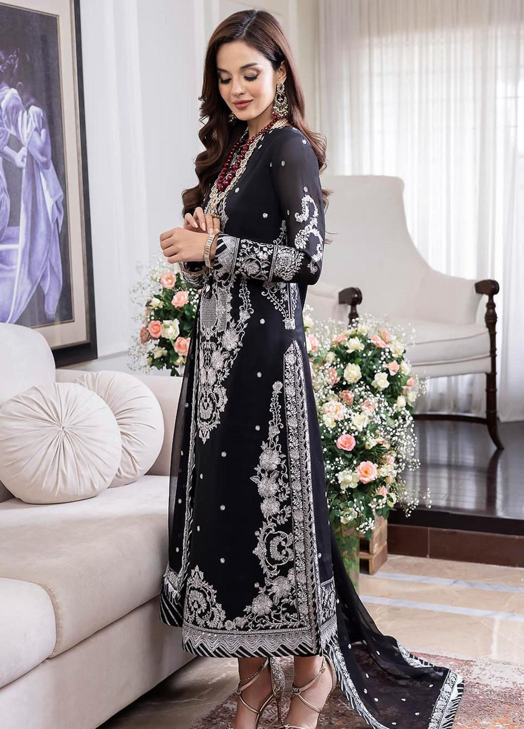 Jhilmil By Asim Jofa Embroidered Cotton Suits Unstitched 3 Piece AJ23JM AJJM-01 - Festive Collection