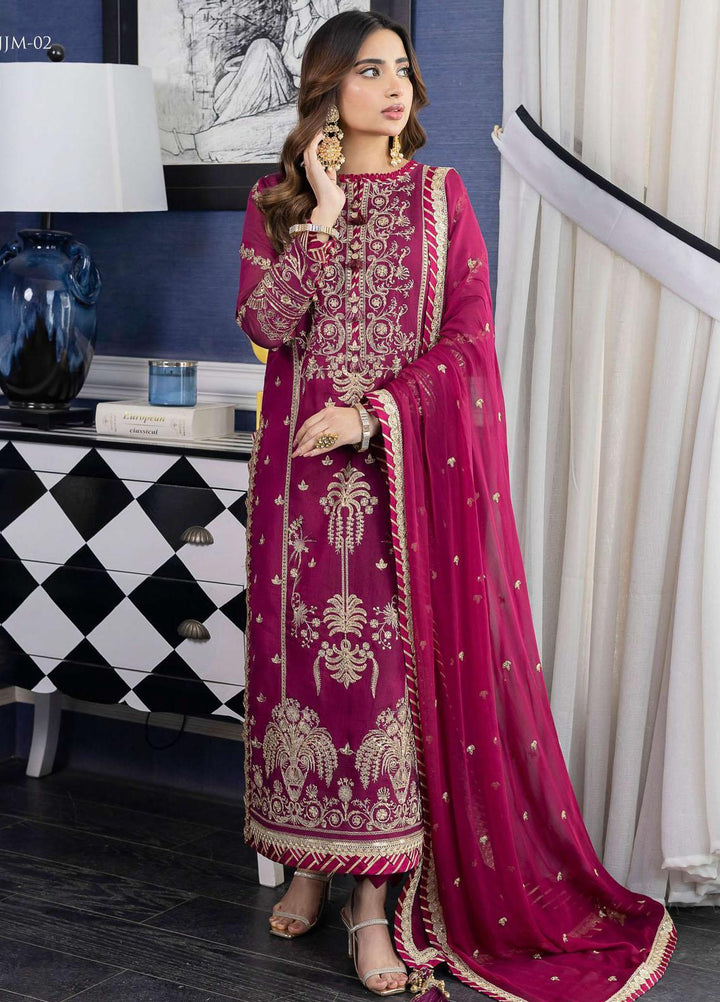 Jhilmil By Asim Jofa Embroidered Cotton Suits Unstitched 3 Piece AJ23JM AJJM-02 - Festive Collection