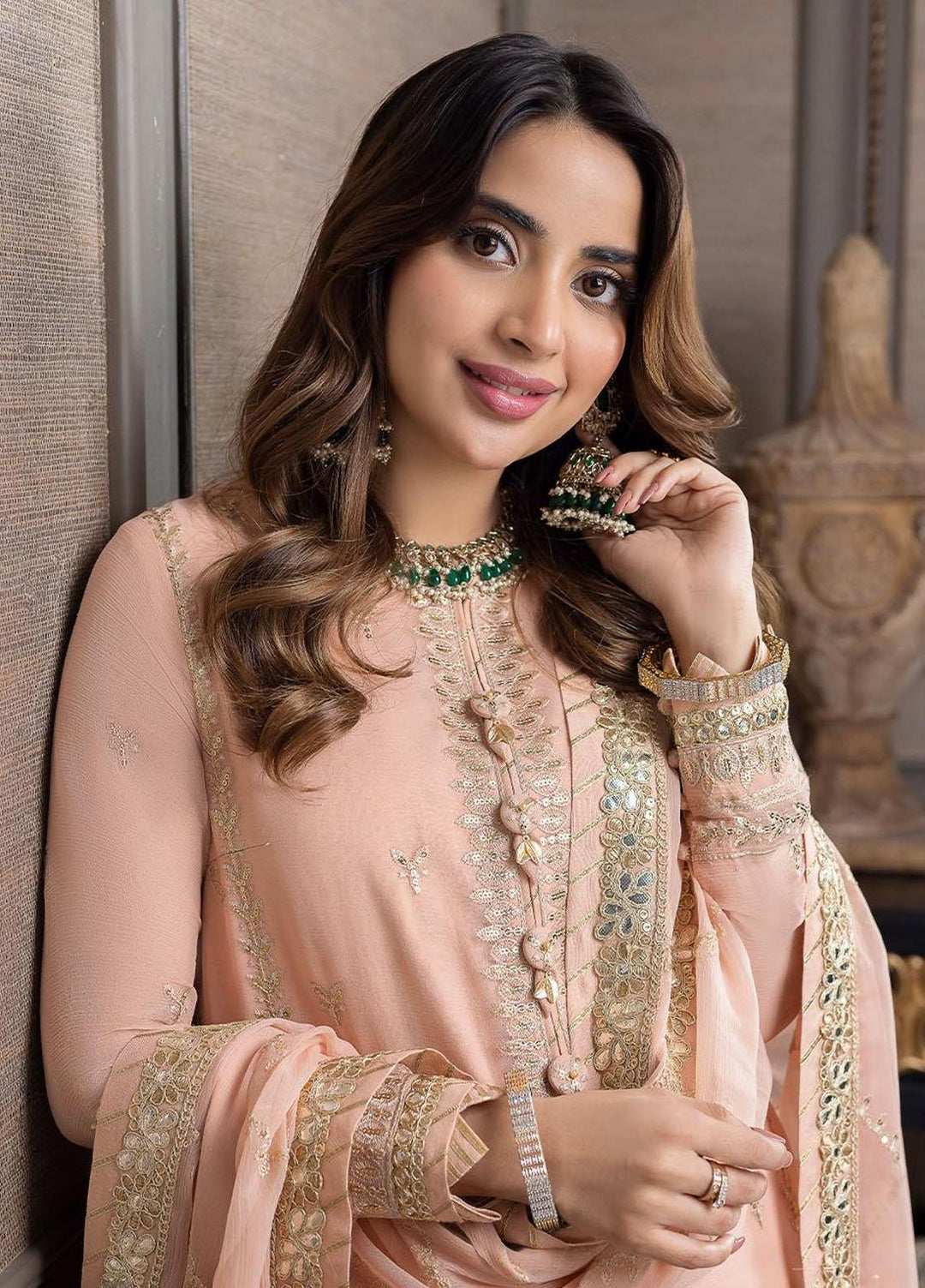 Jhilmil By Asim Jofa Embroidered Chiffon Suits Unstitched 3 Piece AJ23JM AJJM-04 - Festive Collection