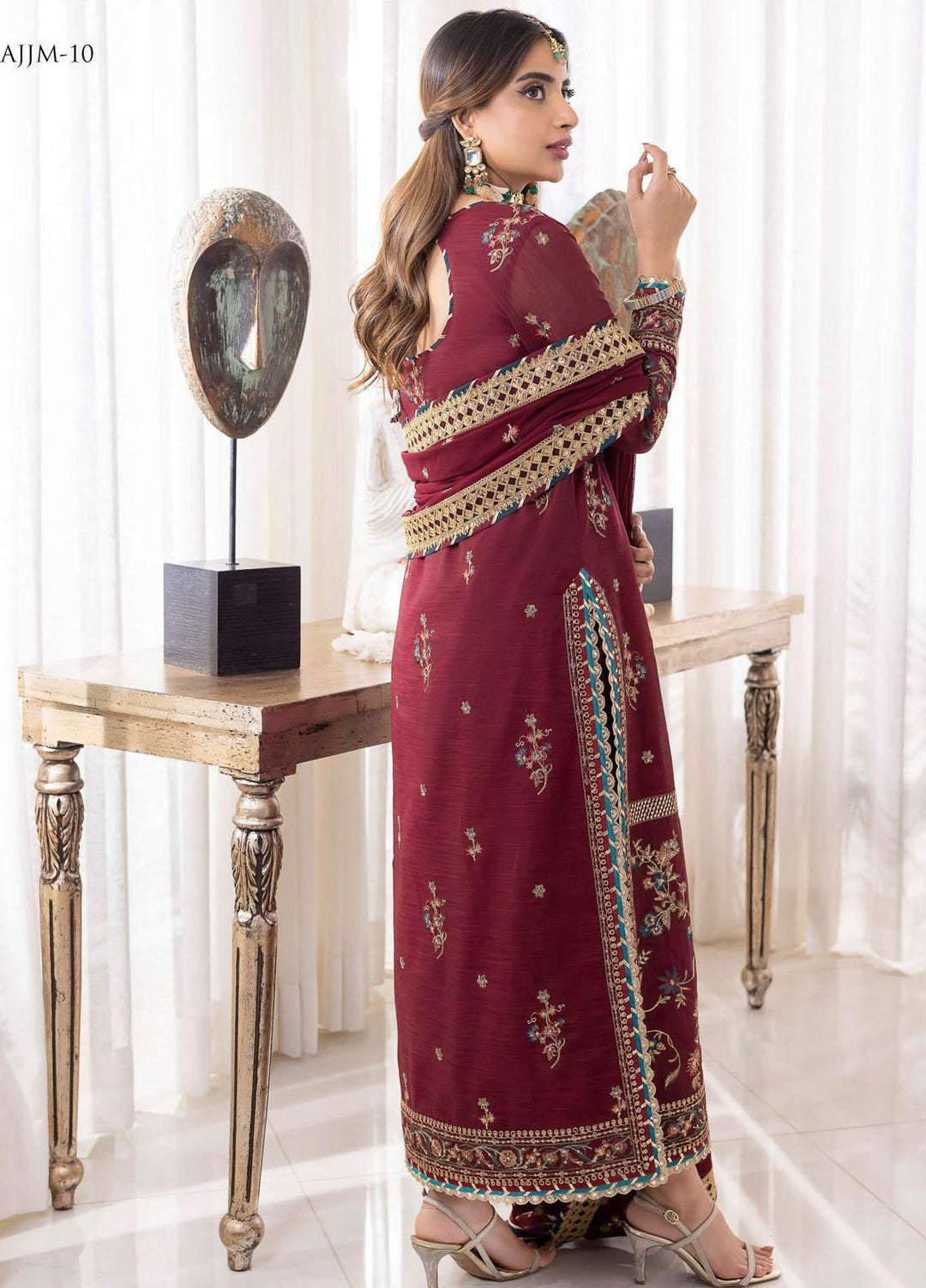 Jhilmil By Asim Jofa Embroidered Cotton Suits Unstitched 3 Piece AJ23JM AJJM-10 - Festive Collection