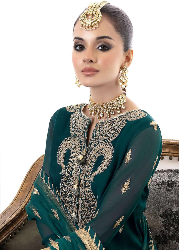 Jhilmil By Asim Jofa Embroidered Georgette Suits Unstitched 3 Piece AJ23JM AJJM-12 - Festive Collection