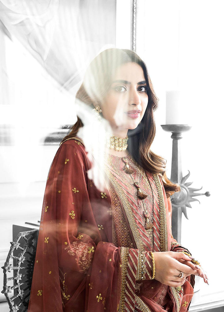 Jhilmil By Asim Jofa Embroidered Georgette Suits Unstitched 3 Piece AJ23JM AJJM-13 - Festive Collection