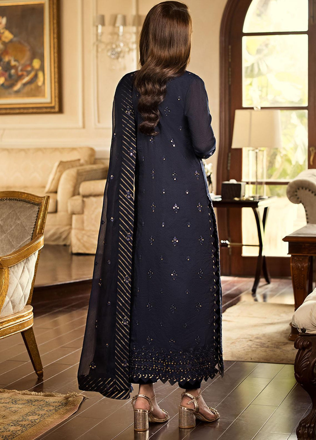 Jhilmil By Asim Jofa Embroidered Cotton Suits Unstitched 3 Piece AJ23JM AJJM-16 - Festive Collection