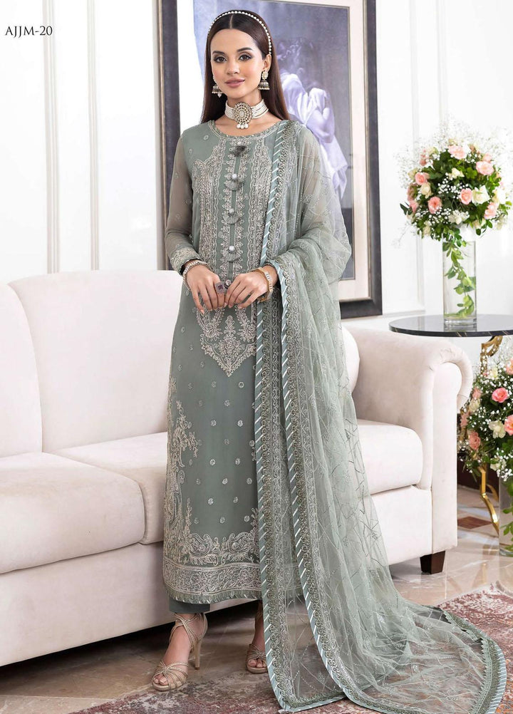 Jhilmil By Asim Jofa Embroidered Chiffon Suits Unstitched 3 Piece AJ23JM AJJM-20 - Festive Collection