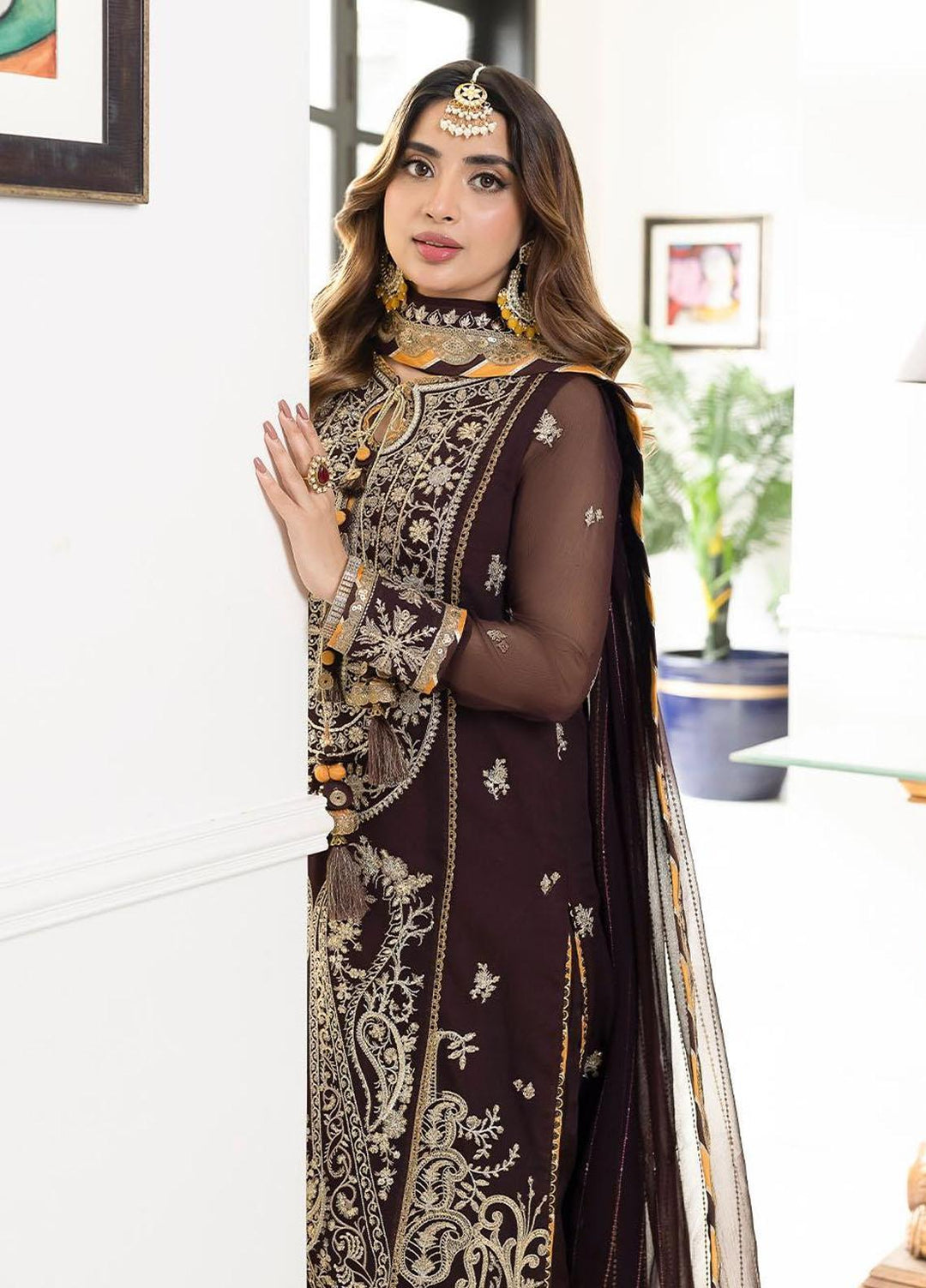 Jhilmil By Asim Jofa Embroidered Chiffon Suits Unstitched 3 Piece AJ23JM AJJM-22 - Festive Collection