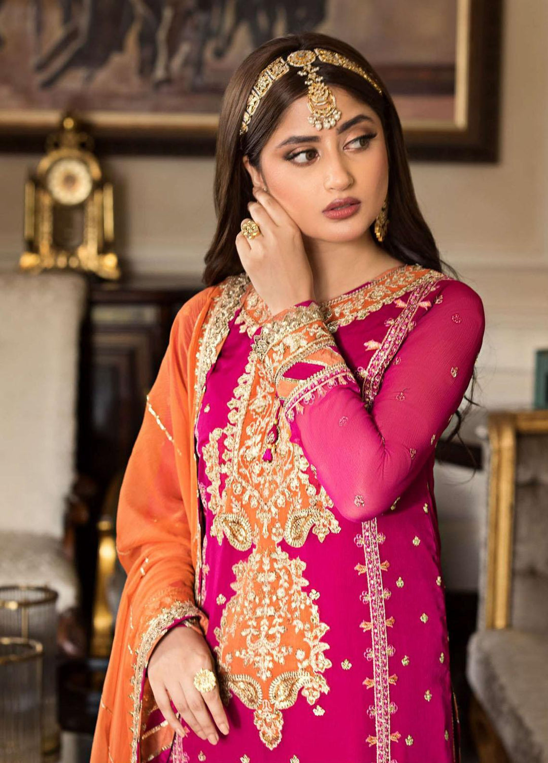 Jhilmil By Asim Jofa Embroidered Chiffon Suits Unstitched 3 Piece AJ23JM AJJM-23 - Festive Collection